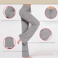 thumbnail image 4 of AherBiu Sweatpants for Womens High Waisted Drawstring Slim Fitted Casual Trousers Fall Solid Color Workrout Yoga Pants, 4 of 9