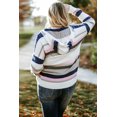 thumbnail image 3 of FOLUNSI Chandail à Capuchon Rayé en Tricot - Grande Taille, Votre Choix Chic!, 3 of 8
