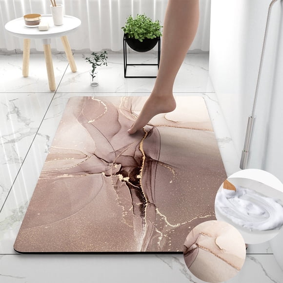 Uklsqma Diatomaceous Earth Absorbent Floor Mat for Bathroom, Toilet, Entryway, Non-Slip Rubber, Quick Dry, Multicolor, 40 x 60 cm