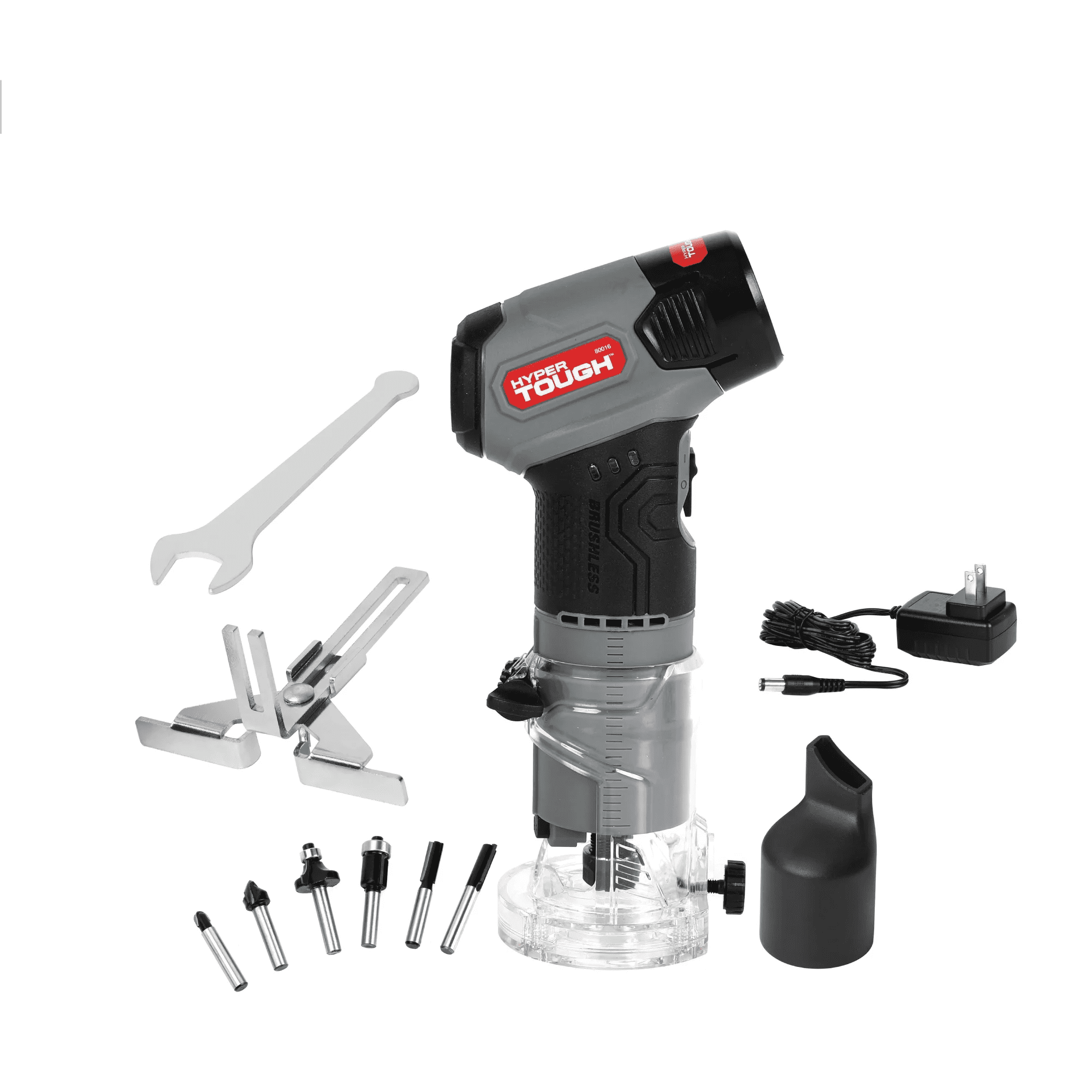 Défonceuse d’angle à main Hyper Tough 12V Max sans balais Lithium-Ion avec batterie 1,5 Ah et chargeur