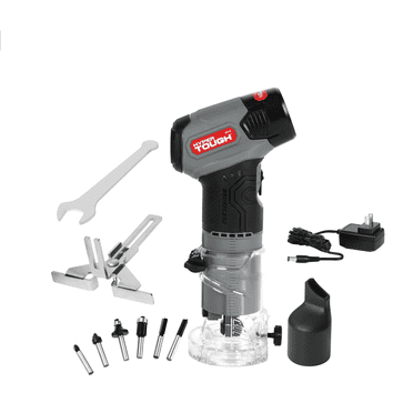 Hyper Tough 12V Max Brushless Lithium-Ion Palm Edge Router with 1.5Ah Battery and Charger
