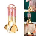 thumbnail image 4 of GUOOL Kitchen Utensils Set w/ Rotated Holder Kitchen Cooking Gadgets pink, 4 of 8