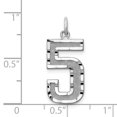 thumbnail image 2 of 14K Or Blanc 14kw Gros Diamants Coupés Numéro 5 Charme, 2 of 2
