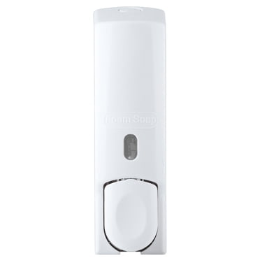 Distributeur de savon liquide 600 ml à fixation murale manuelle pour salle de bain et cuisine (blanc)