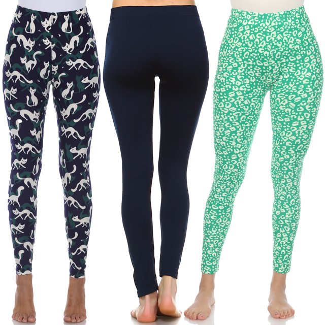 White Mark Leggings Imprimés Extensibles Doux pour Femmes Lot de 3