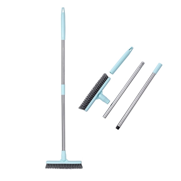 Long Handle Floor Brush with Detachable Head | Multi-Surface Tile & Bathroom Cleaning Brush | Stainless Steel & Plastic Scrubber for Home & Commercial Use | 1 Count