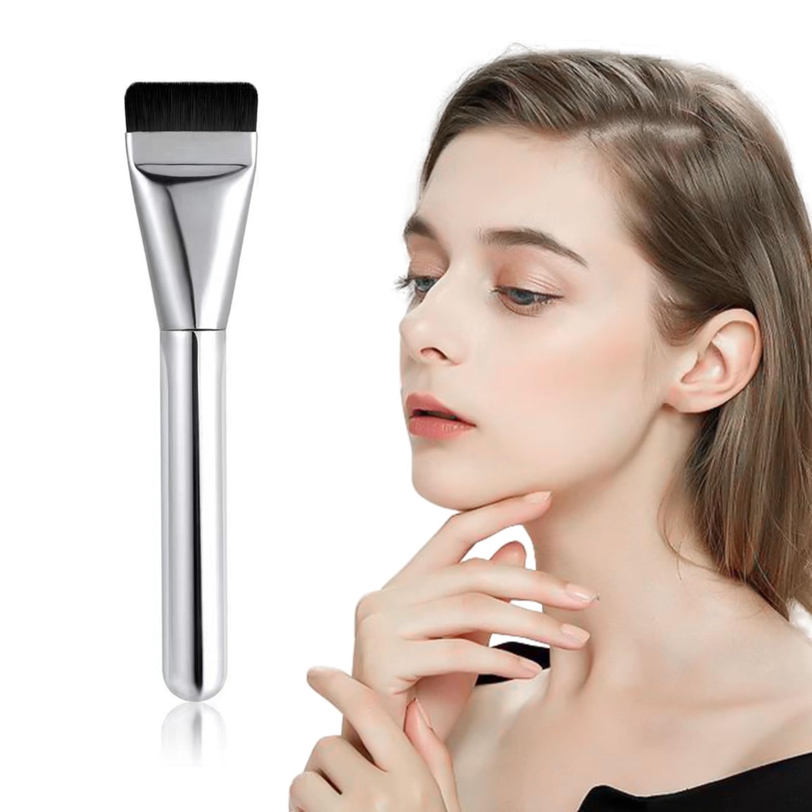 mtvxesu Makeup Brushes Set, Foundations Makeup Brush Flat Light Concealer Brush Flat Top Makeup Brush Foundations Brush Make up Brush Ultra Thin for Blending Liquids Powder