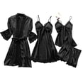 thumbnail image 2 of LSLJS Lingerie Femmes Robe en Soie et Dentelle Robe de Nuit Tenue de Sommeil Nuisette Ensemble de Pyjama, Peignoirs Cadeaux pour Femmes, 2 of 5