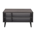 thumbnail image 2 of Table basse d'intérieur rectangulaire en bois d'ingénierie CorLiving Cole avec 4 étagères ouvertes, gris foncé, 2 of 9