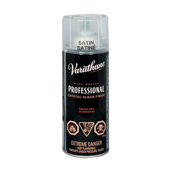 Fini transparent en aérosol Varathane Professional, satin, polyuréthane à séchage rapide, 319 g