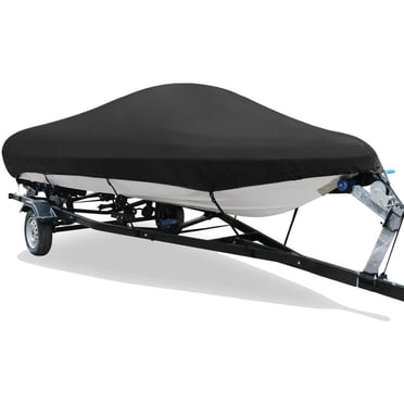 Housse de Bateau, Toile en Polyester de Qualité Marine 600D Robuste et Remorquable, Housse de Bateau 100 % Imperméable, Convient aux V-Hull, Tri-Hull, Runabout, Housse de Bateau Bass, Housse de Bateau de Pêche,
