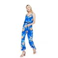 thumbnail image 1 of Combinaison à Bretelles Hawaïenne pour Femme en V avec Poches, Bleu Hibiscus, m, 1 of 5