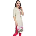 thumbnail image 2 of Bimba Kurti en Georgette Mousse Crème pour Femmes, Tenue d'Été, Tunique Imprimée Kurta-20, 2 of 8