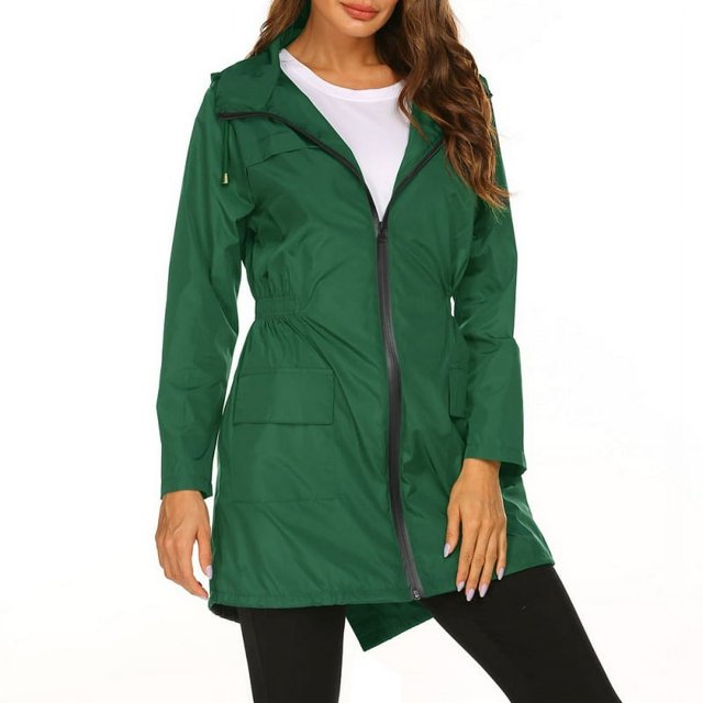 CHUANK Veste de Pluie Imperméable Légère pour Femmes avec Capuche