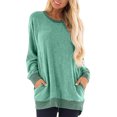 thumbnail image 2 of CEHVOM Blouse d'Été Décontractée à Manches Longues pour Femmes Col Rond Hauts Unis T-Shirt Liquidation, 2 of 7
