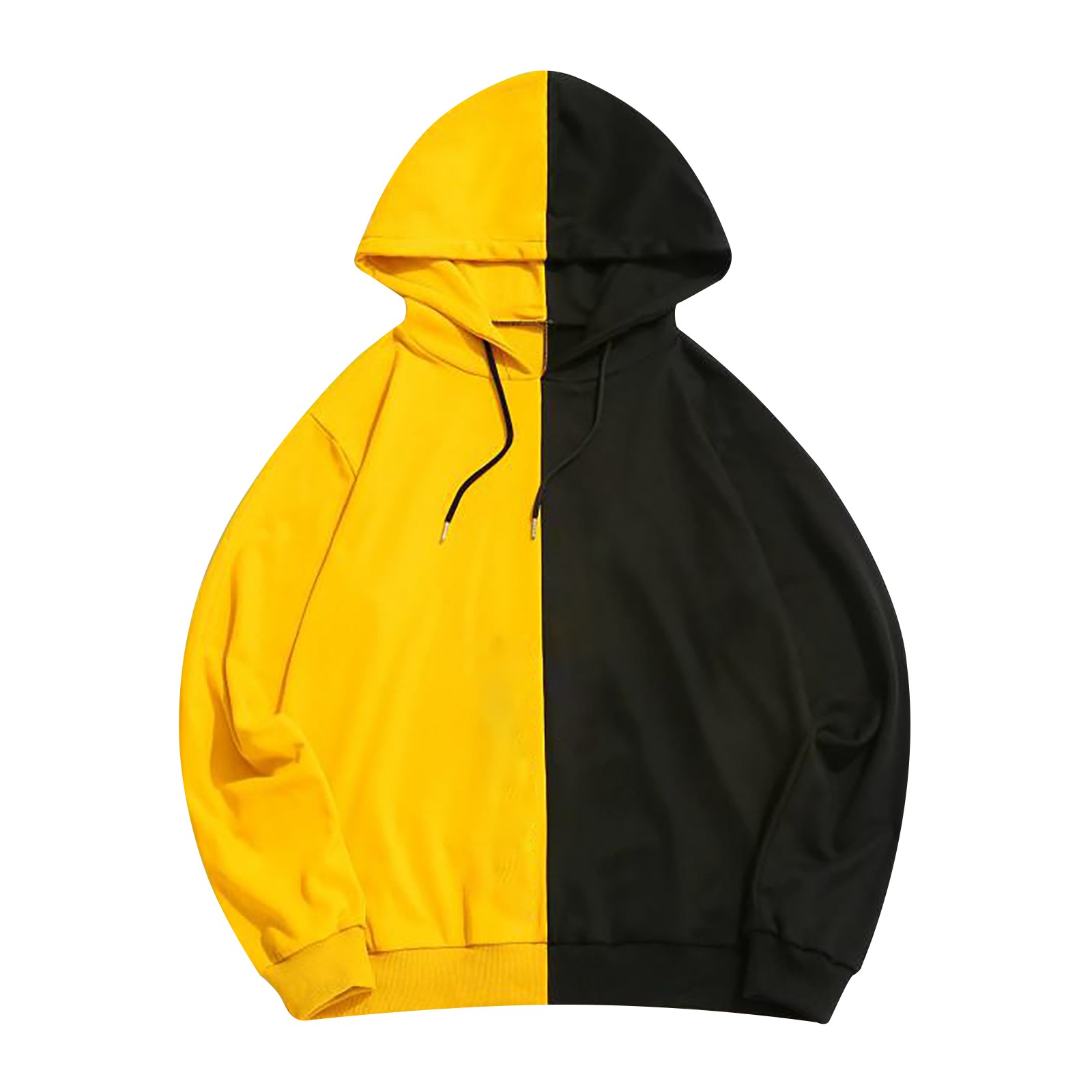 Rbaofujie Womens Hoodie Women's Casual Splicing Hooded Long Sleeve Pullover Tops Sweatshirt Yellow Halloween Sweater