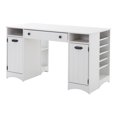 thumbnail image 1 of Table de travail avec rangement, fini Blanc solide, collection Artwork de Meubles South Shore, 1 of 9