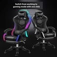thumbnail image 2 of Wingomart Ergonomic Gaming Chair with Footrest, High Back Faux Leather Gaming Chair With RGB led light and Adjustable Armrest Height Adjustable Swivel, 2 of 9