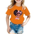 thumbnail image 1 of PMVFHDE Hauts pour Filles Hauts pour Fille Hauts pour Fille T-Shirts Tendance pour Fille T-Shirts Graphiques pour Filles T-Shirts Graphiques pour Enfant T-Shirt Graphique pour Filles Col Rond Manches Courtes T-Shirt Orange, 11-12 Ans, 1 of 5