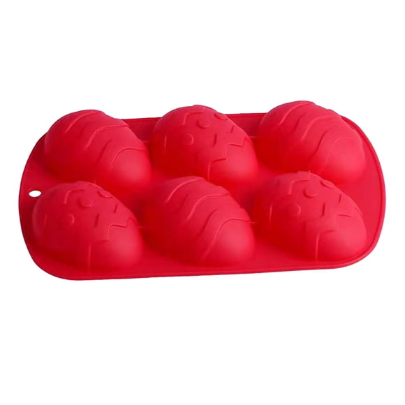 Cake for Baking Egg-Shaped Silicone Pan with 6 Cavities for Easter Chocolate Eggs Candy and Party Cake Decoration