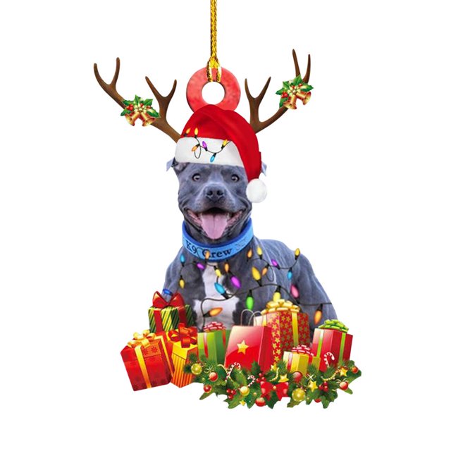 Christmas Dog Decorations Pendant Hanging Ornament Gift Party For Tree Unique Design Multicolor Pendants 6Pcs
