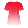 thumbnail image 3 of EQWLJWE Women's Plus Size V-Neck Short Sleeve Printed Scrub Top with Pocket, 3 of 3