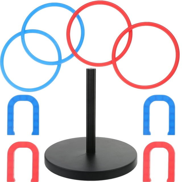 LEEYNEER 2 Kit/18Pcs Toys Childrens Soft Material Horseshoes Round Carnival Game Rings Set