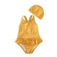 thumbnail image 1 of Baby Girl Swimsuits One Piece Ruffle Sleeveless Beach Swimsuit Bikini 6-12 Months, 1 of 8