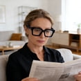 thumbnail image 3 of Bookk Tortoiseshell Reading Glasses Blue Light Blocking Square Glare Reading Glasses For, 3 of 4