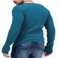 thumbnail image 3 of Solid Color V Neck Sweater for Men with Long Sleeves and Ribbed Knit Pullover, 3 of 4