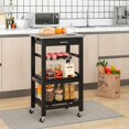 thumbnail image 2 of Costway Compact Kitchen Island Cart Rolling Service Trolley with Stainless Steel Top Basket, 2 of 10