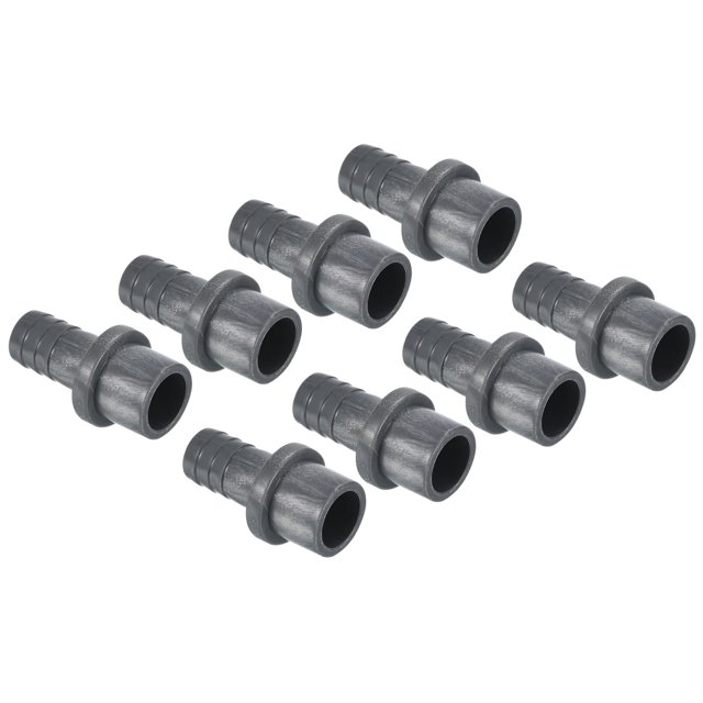 Unique Bargains UPVC Reducer Pipe Fitting 20mm OD 15mm Barbed, 8 Pack Straight Coupling Adapter Connector, Grey