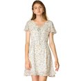 thumbnail image 1 of INSPIRE CHIC Women's Floral Lace-up Chiffon Dress, 1 of 6
