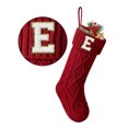thumbnail image 1 of TETOU Bas de Noël avec Lettre Initiale 18 Pouces Bas pour Décoration de Noël - Rouge E, 1 of 6