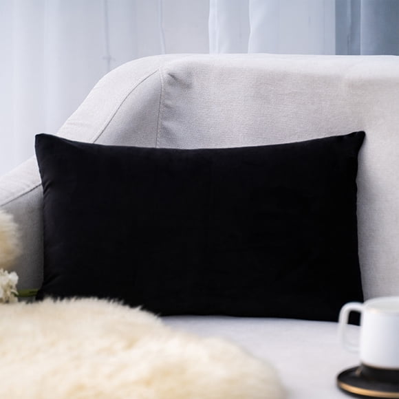 Housse de Coussin Rectangulaire en Velours, Coussin Lombaire, 30x50 cm, Matériau Polyester, Fermeture Style Enveloppe, Frais et Respirant, Lavable, Tissu Brossé Confortable, Convient comme Cadeau
