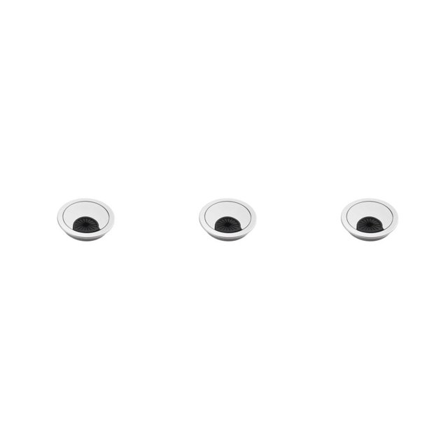 Baohd Desk Hole Cover Round Waterproof Detachable Insulative Round Anti-rust Adjustable Nonslip Desktop Cable Fixing Grommet 50mm Silver 3Set