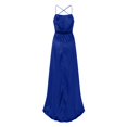thumbnail image 3 of Ketyyh-chn99 Robes Formelles pour Femmes Soirée Robe de Mariage Col en V Manches Courtes Robe de Soirée Élégante Robe Maxi de Fête Bleu Marine,3TG, 3 of 4