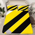 thumbnail image 2 of Erosebridal Yellow Black Geometic Sheet Set Full,Abstract Geometry Bedding Sets Full Size,Stripes Lines Full Sheet Sets,Lightweight Room Decor,4-Piece, 2 of 7