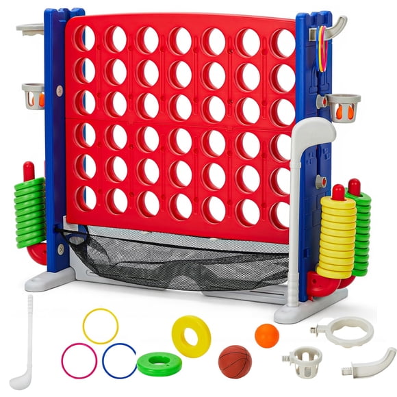 QinaQin Jumbo 4 in a Row Game, Whale Design Outdoor Connect Four Game for Kids and Adults, Giant Yard Games for Family, Backyard, Parties, Beach, and Park Fun, Made of Durable HDPE Plastic