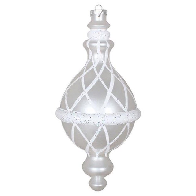 Vickerman MT198811D Ornement Candy Glitter Net Drop Blanc de 10 Po