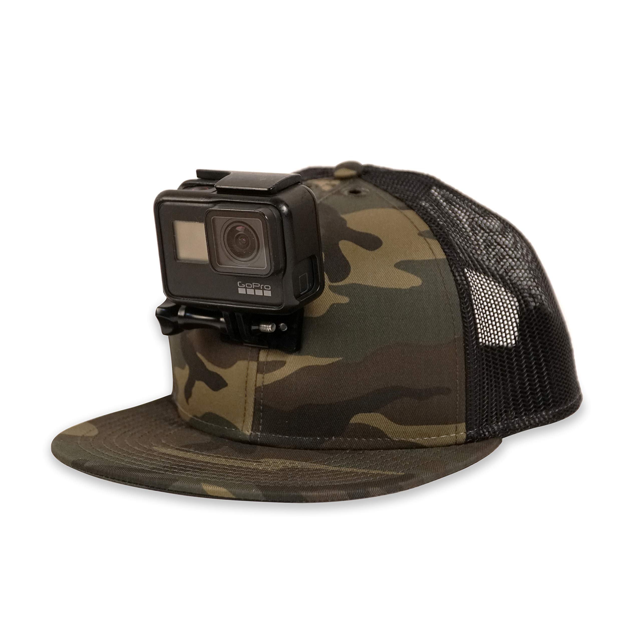 ActionHat Camo Flat Bill - Support Flottant Breveté Compatible pour GoPro, DJI, Caméras d'Action Insta360