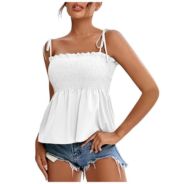 Birdeem T-Shirt à Bretelles pour Femmes, Sans Manches, Design Plissé, Mode Aguichant, Tops d'Été