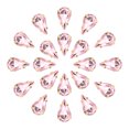thumbnail image 1 of Unique Bargains 20Pack Teardrop Sew On Rhinestone - 8x5mm Glass Teardrop Crystal Rhinestones in Gold Prong Setting (Pink), 1 of 7
