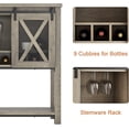 thumbnail image 4 of Coffee Bar Cabinet with Storage - Sideboard Buffet Storage Cabinet, Farmhouse Wine Bar Cabinet, Liquor Cabinet Bar Equipped with Wine Glass Rack, Ideal for Home, Kitchen, Dining, Living Room-Grey, 4 of 8