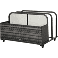 thumbnail image 1 of Rolling Pool Storage Rattan Outdoor Storage Wicker Organizer, Grey, 1 of 10