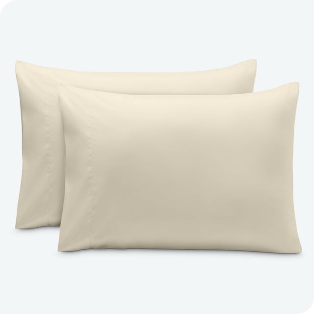 Bare Home Pillowcase Set - Envelope Closure - Premium 1800 Collection - Double Brushed - Ultra Soft - Standard Size, Sand, 2 Count