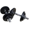 thumbnail image 3 of PRISP Adjustable Weight Dumbbells Set - Includes 2 Bars, Cast Iron Plates and Threaded Collars; Pair of Spinlock Dumbbells, 3 of 7