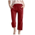 thumbnail image 1 of LLYWEY Toddler Leggings pour Filles, Collants Côtelés pour Bébé Fille, Pantalons pour Enfants Unis Extensibles à Taille Élastique à Enfiler Longueur Cheville Pantalons Rouges 5T, 1 of 5