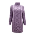 thumbnail image 3 of EGNMCR Chandail à Col Roulé pour Femmes, Chandails pour Femmes Femmes Bouton Manches Longues Tricot Chandail Molletonné Chandail Hauts Blouse Chemise Unie Chandail à Col Roulé Femmes Chandail, 3 of 6