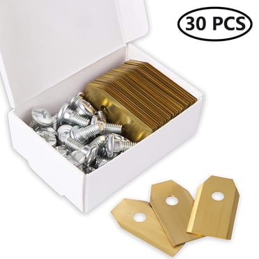 Freedo Pièces d'Outils 30/45 Pcs Lames de Tondeuse Auto en Acier Inoxydable, Lame de Tondeuses Robotisées avec Husqvarna pour Tondeuse Robotisée de Jardin 30 Pcs Or